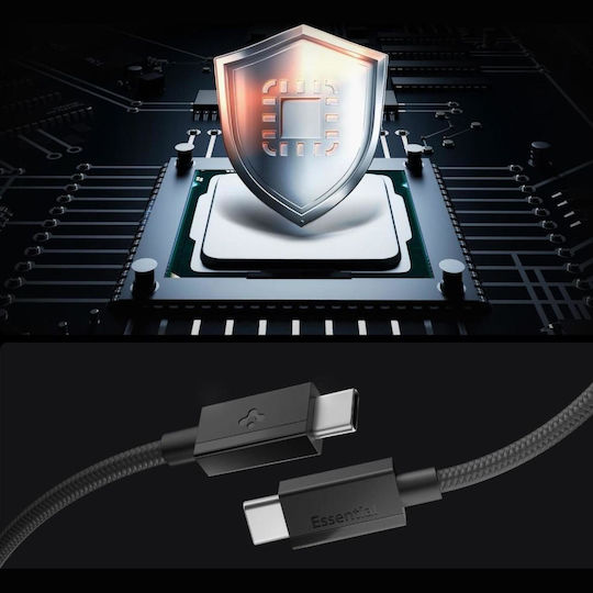Spigen USB 2.0 Cable USB-C male - USB-C 60W Μαύρο 1.5m ACA10417