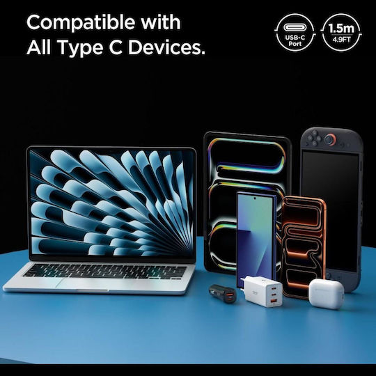 Spigen USB 2.0 Cable USB-C male - USB-C 60W 1.5m ACA10418