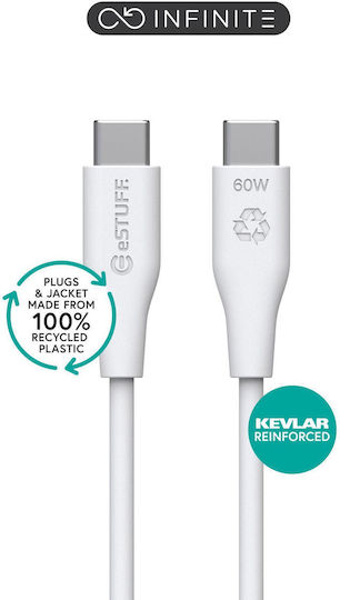 eSTUFF Regular USB 2.0 Cablu USB-C bărbătesc - USB-C Alb 0.5m (ES604070-BULK) Bulk
