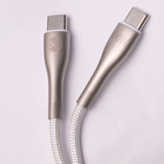 Forever USB 2.0 Kabel USB-C männlich - USB-C 60W Weiß 1m