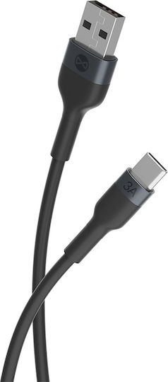 Forever Regular USB 2.0 Cablu USB-C bărbătesc - USB-A Negru 1m
