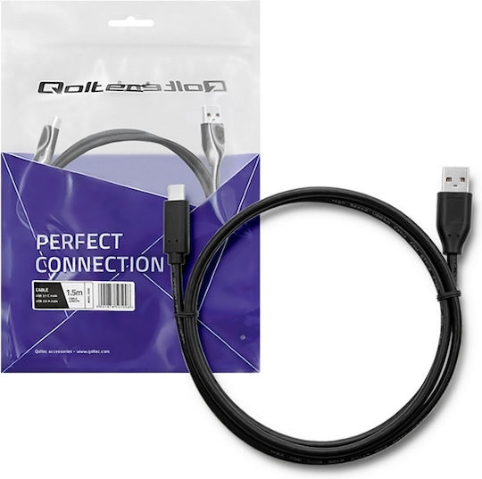 Qoltec Qoltec USB Typ-C Kabel USB-A Schwarz 1,5m 50489