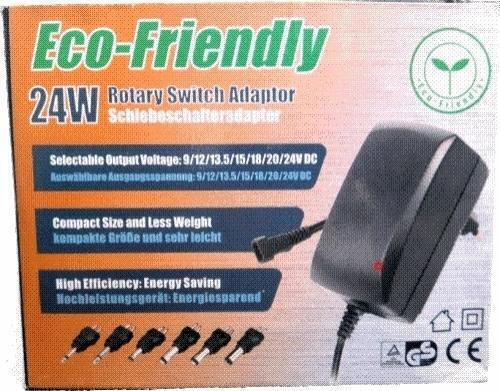 Minwa Universal Τροφοδοτικό Ρυθμιζόμενης Τάσης 9 έως 24V 1.5A με Ισχύ 36W με σετ βυσμάτων (MW MD-15)