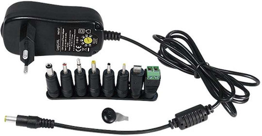 LogiLink Universal Power Adapter Adjustable Voltage 3 to 12V 1A with Power 12W with 8 Plugs