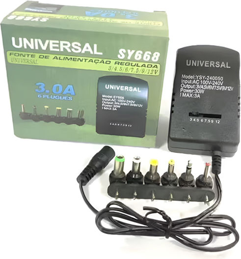 Universal Power Adapter 3A With Power 30W With Plug Set (SY668)