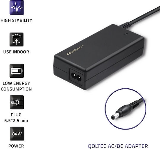 Qoltec Universal Power Adapter 12 7A with Power 84W (51109)