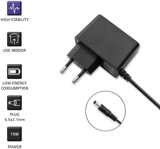 Qoltec Universal Τροφοδοτικό 15V 1A με Ισχύ 15W (52417)