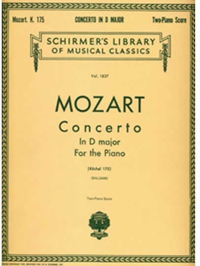 G. Schirmer Mozart - Concerto N.5 (d) Kv 175 für Klavier