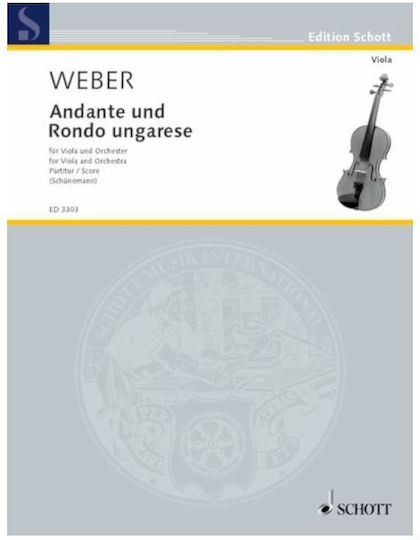 Schott Sohne Weber Andante Rondo Ungarese Sheet Music for Piano / Viola