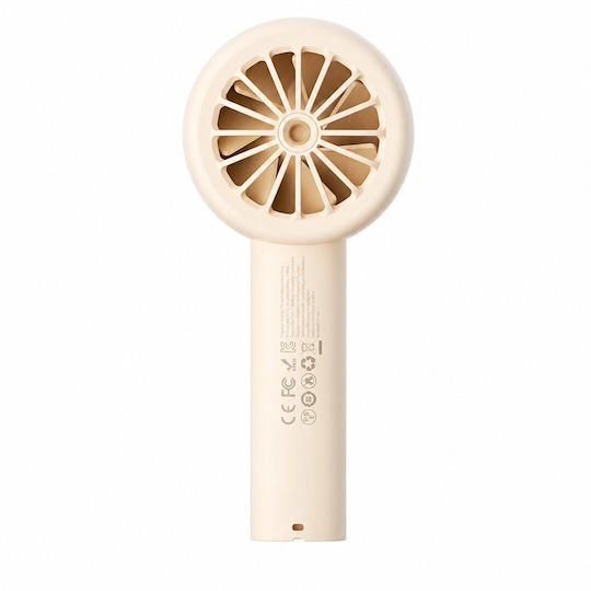 Aecooly Tragbarer Handgehaltener Doppelring Klare Luft Ventilator 3000mah Batteriekapazität Beiges