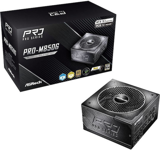ASRock PRO-M850G 850W Black Computer Power Supply Full Modular 80 Plus Gold