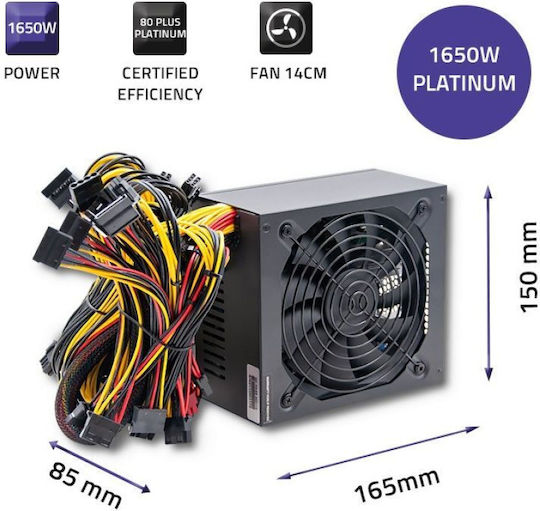 Qoltec 1650W Black Power Supply Full Wired 80 Plus Platinum 50342