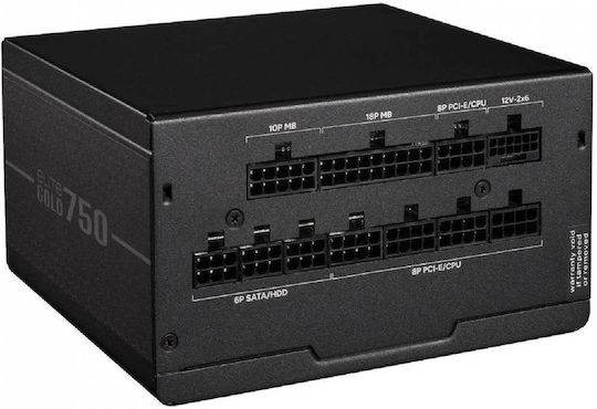 CoolerMaster Elite Gold 750W Μαύρο Τροφοδοτικό Υπολογιστή Full Modular 80 Plus Gold