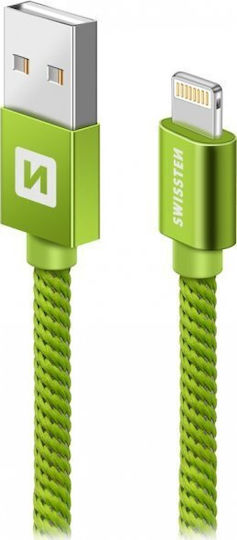 Swissten Плетена USB-A към Lightning кабел Зелен 2м