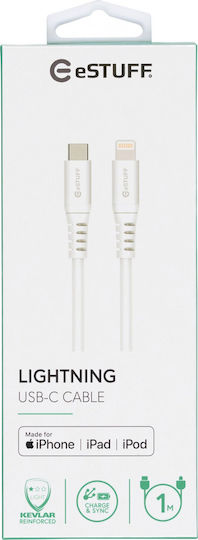 eSTUFF USB-C to Lightning Cable White 1m (ES602101)
