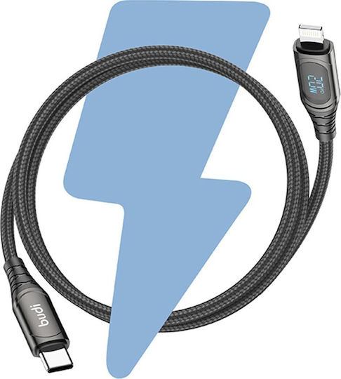 Budi 229TL Braided USB-C to Lightning Cable 20W Μαύρο 1.5m