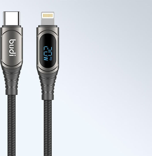 Budi 229TL Braided USB-C to Lightning Cable 20W Μαύρο 1.5m