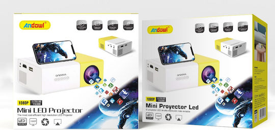 Factory YG-300 Mini Proiector LCD LED cu Difuzoare Incorporate Galben
