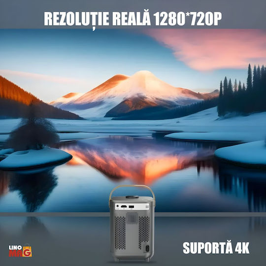 Linomag Mini Proiector DLP HD cu Wi-Fi și Difuzoare Incorporate Gri