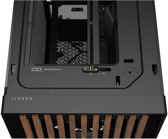Corsair Frame 5000D WOOD RS Геймърски Midi Tower Компютърна кутия със Страничен прозорец Черен