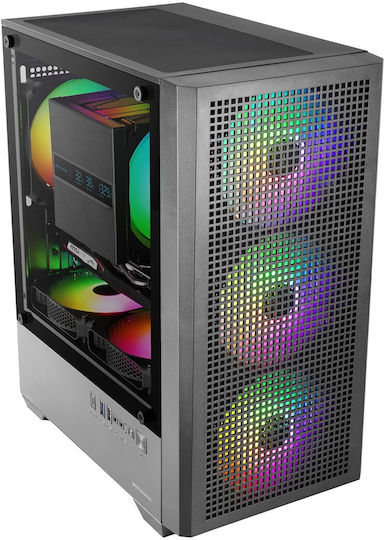 Mars Gaming MC-VECTOR Gaming Micro Tower Κουτί Υπολογιστή με RGB Φωτισμό Μαύρο