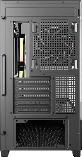 Deepcool CG380U 3F Gaming Micro Tower Computer Case with Side Window and ARGB Lighting Black