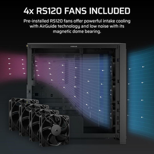 Corsair FRAME 4000X RS Gaming Middle Tower Carcasă PC cu Fereastră Laterală Neagră