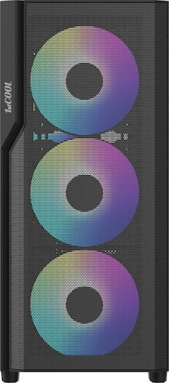 1stCOOL GAMER 5 Gaming Midi-Turm Computergehäuse mit ARGB-Beleuchtung Schwarzes