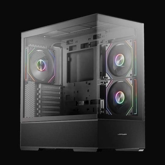 LC-Power Gaming 812B Onyx Vision Midi Tower Кутия За Компютър Със Страничен Прозорец Черна