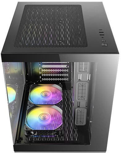 Antec CX60M ARGB Gaming Mini-Turm Computergehäuse mit Seitenfenster Schwarz