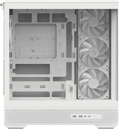 Aerocool P500B-Digi Gaming Midi-Turm Computergehäuse mit ARGB-Beleuchtung Weiß