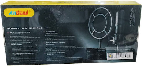 Andowl QMIC525 USB Microphone Shock Mounted for Vocals