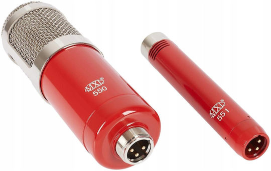 MXL R550/551R Set Condenser (Small Diaphragm) Microphone XLR Shock Mounted for Vocals in Red Color
