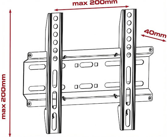 Unitronic 407273 Βάση Τηλεόρασης Τοίχου έως 55" και 35kg