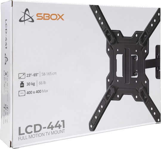 Sbox LCD-441-2 Wall Mounted TV Mount With Extension Arm Up To 65" And 30kg Silver