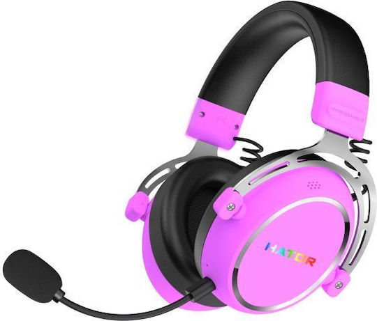 HATOR Hypergang 3 Ασύρματο Over Ear Gaming Headset με σύνδεση Bluetooth / USB Μωβ