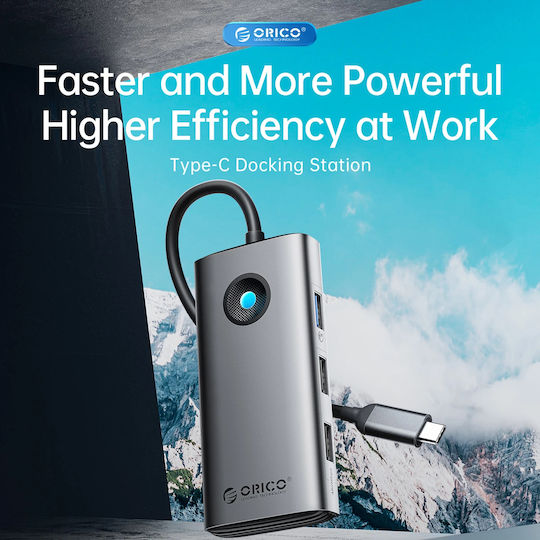 Orico PW11 6in1 USB-C Dockingstation mit HDMI 4K PowerDelivery Grau