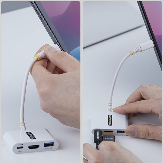 StarTech USB-C Docking Station με HDMI Λευκό (168W-USBC-MULTIPORT)
