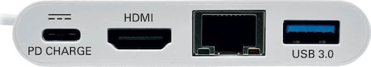 Eaton USB-C Докинг Станция с HDMI Ethernet Бяла
