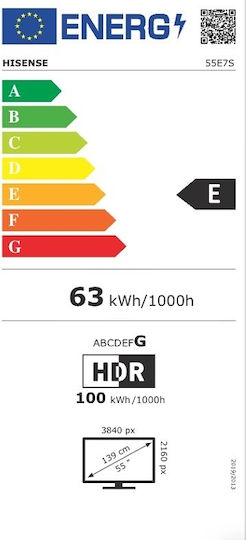 Hisense Smart Fernseher 55" 4K Ultra HD QLED E7S HDR (2026) 55E7S
