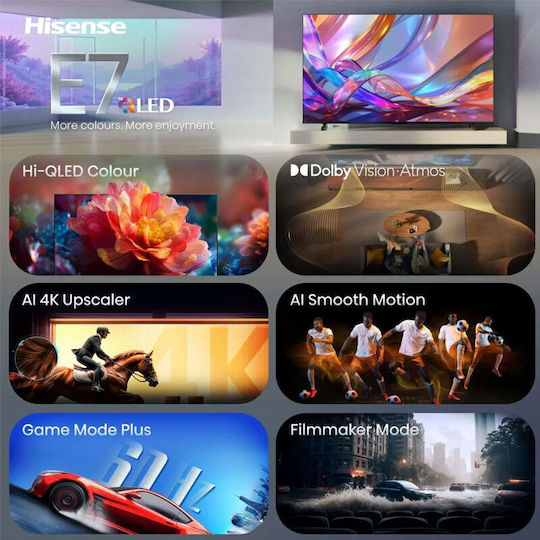 Hisense Smart Fernseher 55" 4K Ultra HD QLED E7S HDR (2026) 55E7S
