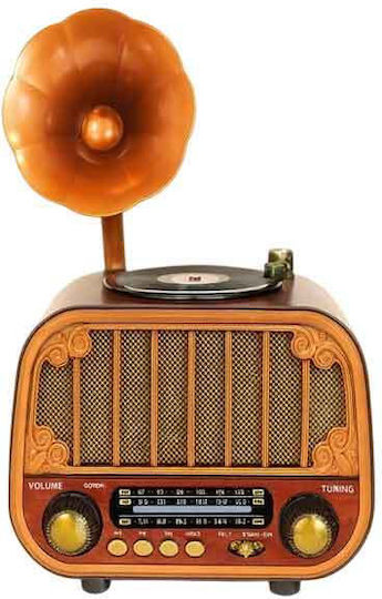 MD-1318BT Retro Tischplatte Radio Elektrisch mit Bluetooth und USB Gold