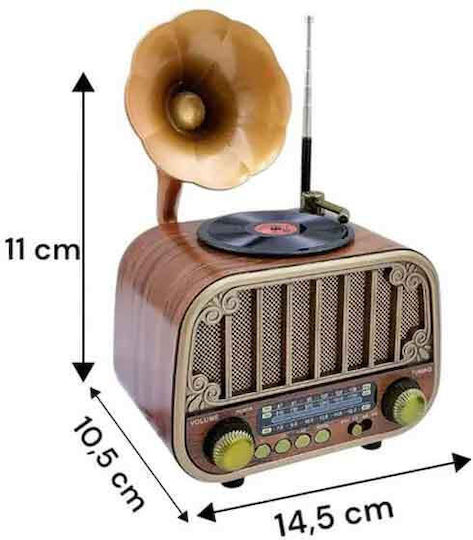 MD-1318BT Retro Tischplatte Radio Elektrisch mit Bluetooth und USB Gold