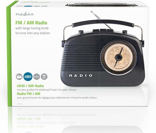 Nedis RDFM5000BK Retro Portable Radio Electric / Battery Black