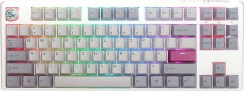 Ducky One 3 Mist Gaming Keyboard Tenkeyless with Cherry MX Blue switches and RGB lighting (English US) White
