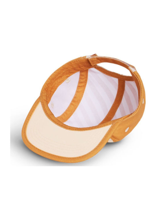 Kids' Hat Jockey Fabric Sunscreen Beige KE1SANDSTRIPE R4SUNSANDSTRIPE