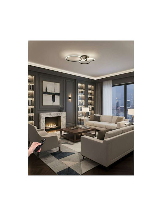 Atman Sevilla Ceiling Mount Light 45cm Black with Integrated LED and Remote Control