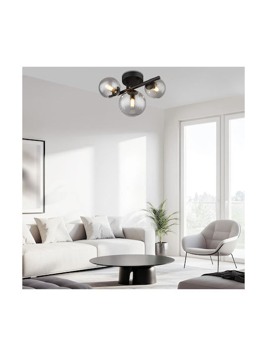 Vivalux Ceiling Mount Light 28.5cm Black with Socket G9