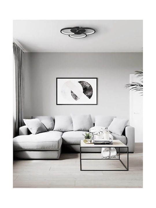 Atman Oviedo Ceiling Mount Light 40cm Black with Integrated LED and Remote Control