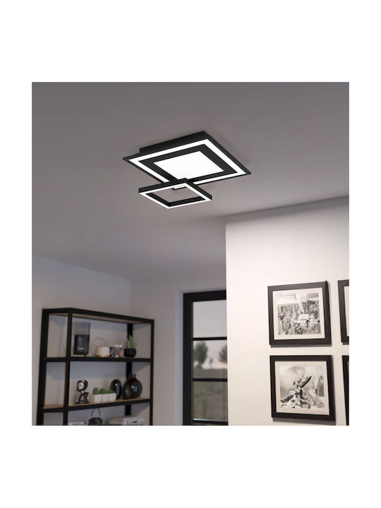Eglo Savatarila-Z Smart Ceiling Mount Light 45cm Black with Integrated LED and Remote Control
